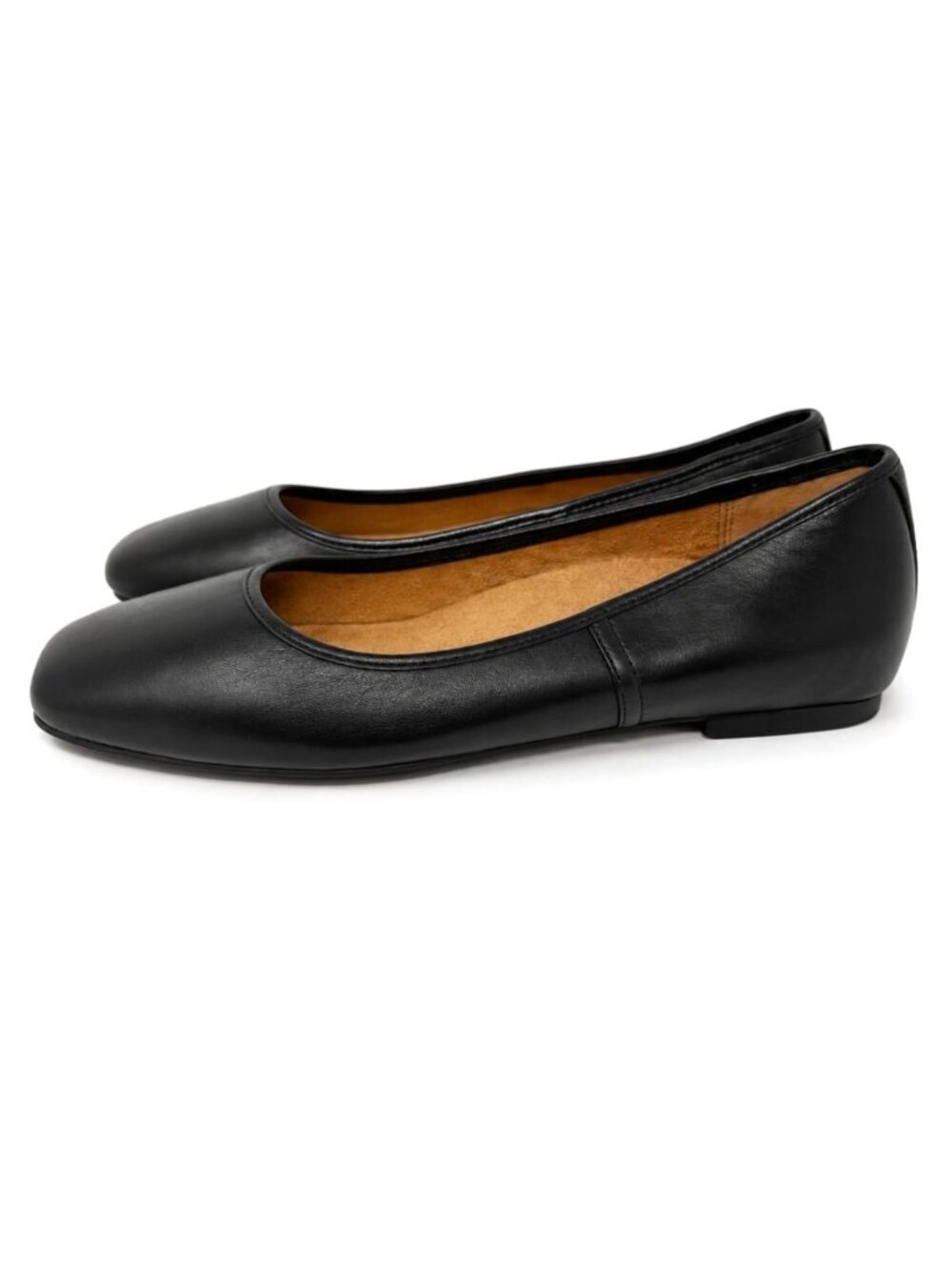 Vionic Orinda Women’s Black Calf Leather Ballet Flats Size 8 Wide Arch Support